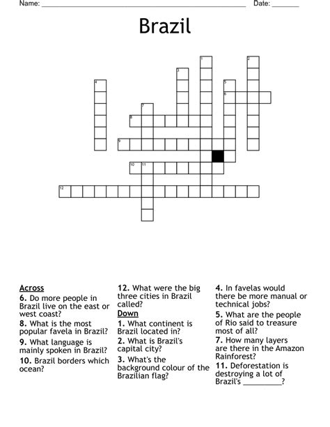 city in brazil crossword.